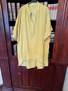 I love linen. Casual LinenShirt - Mustard Yellow. Great for summer